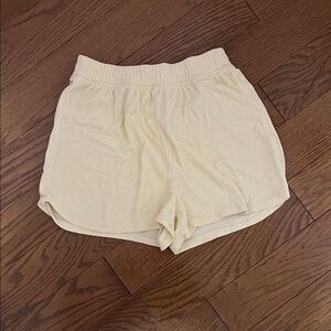 Butter Yellow Girls Cotton Towel Shorts